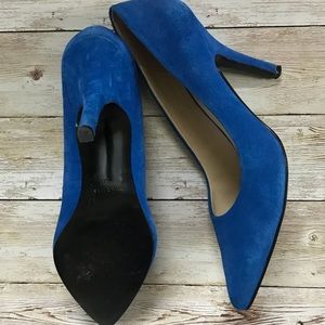 Bright Blue Suede Nine West Heels